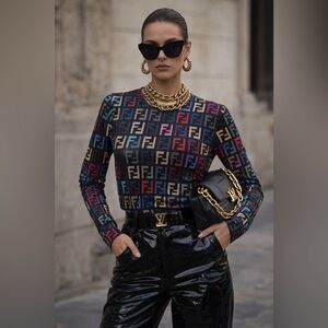 Multicolor Monogram Long Sleeve Tee – NWT